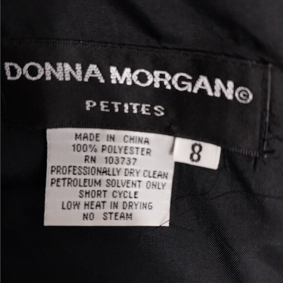 DONNA MORGAN! ELEGANT BLACK SHESTH DRESS, BEADED/JEWELED SLEEVES! SZ 8 - Picture 9 of 10